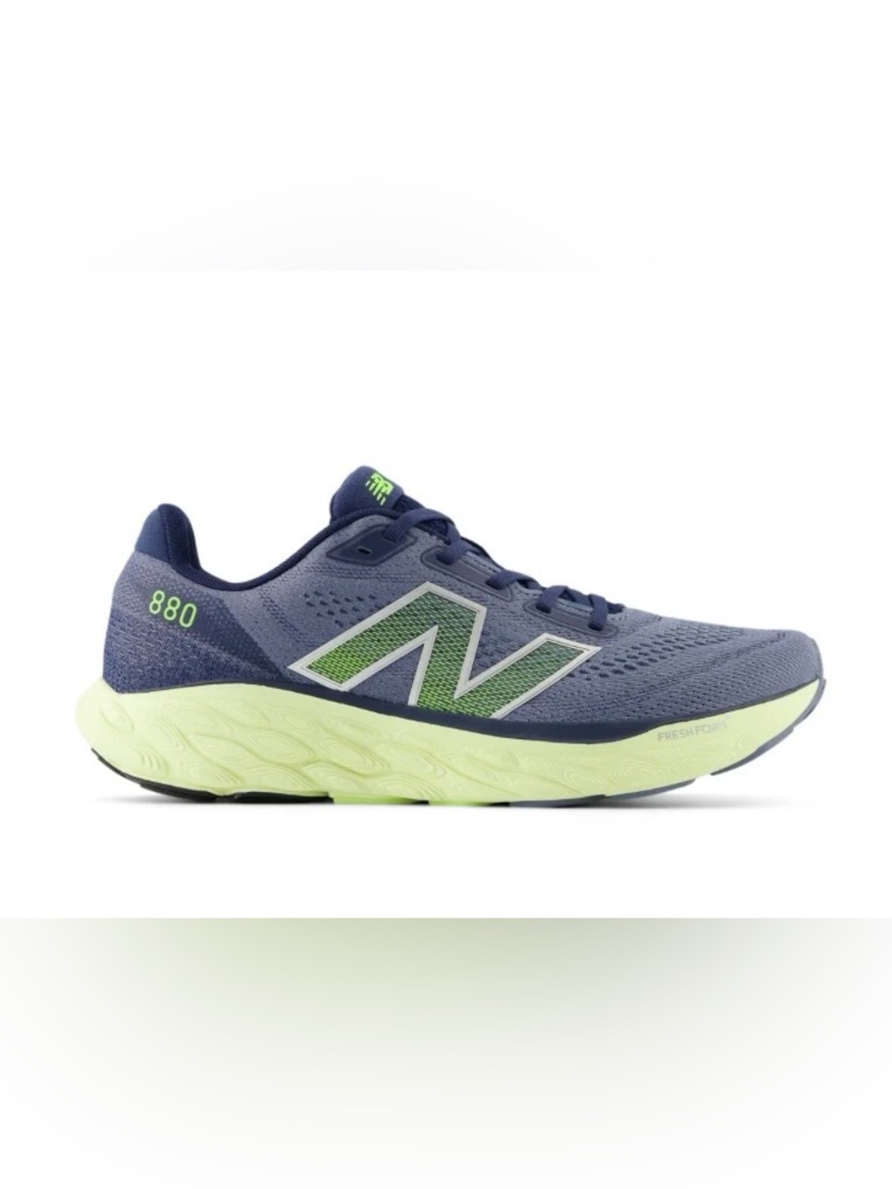 New Balance Men’s Fresh Foam 880 V14- Size 11D- Arctic Gray/Limelight/Navy- EUC